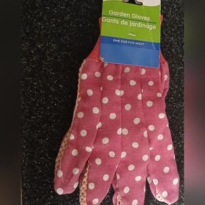 Garden Gloves Pink Polka Dot NWT